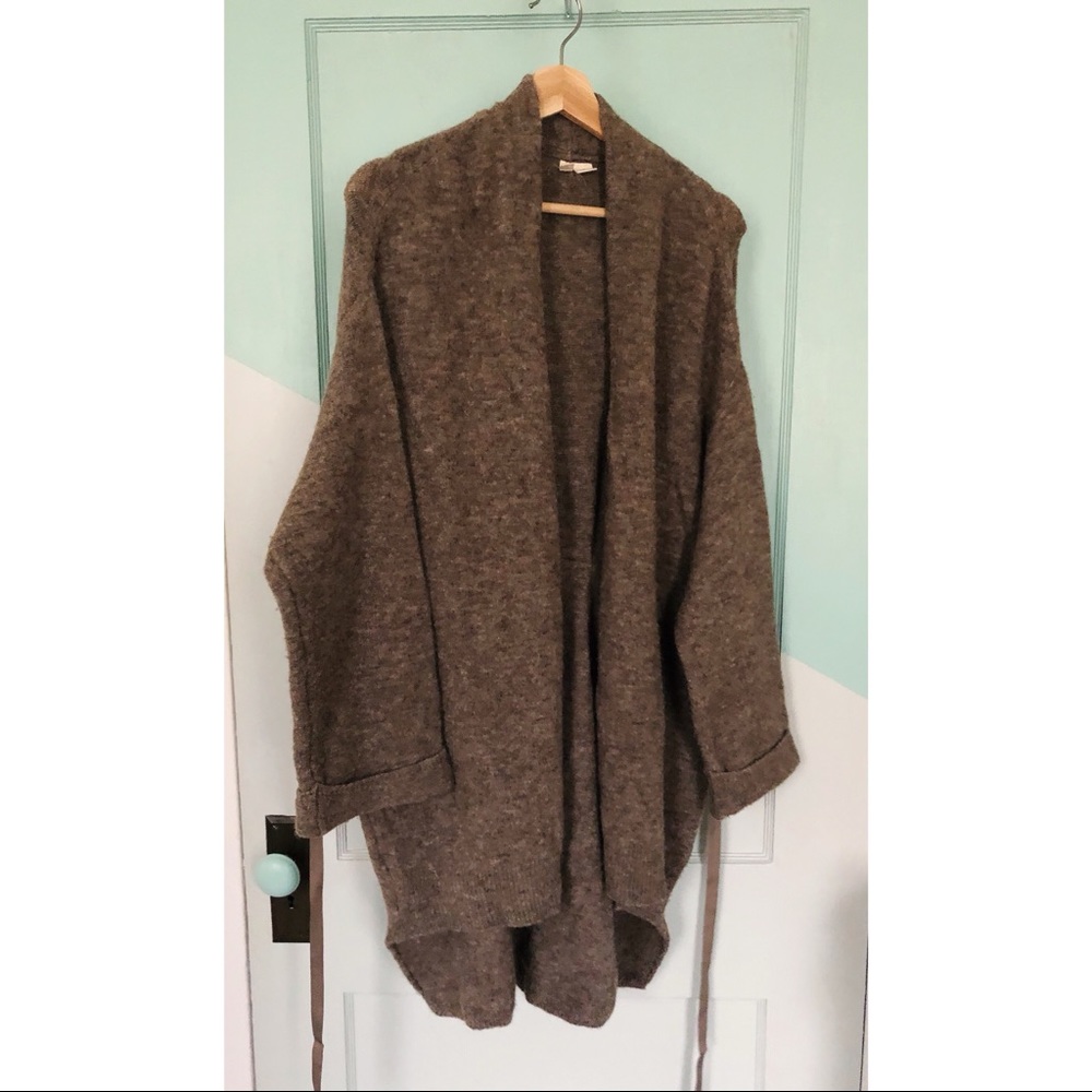 Anthropologie Moth Wool Blend Draped Cardigan